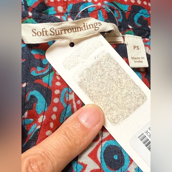 Soft Surroundings NWT Jacket Quilted Lotus Topper Open Front Boho, size PS - Picture 9 of 12